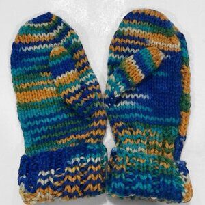 Handmade long mittens knit